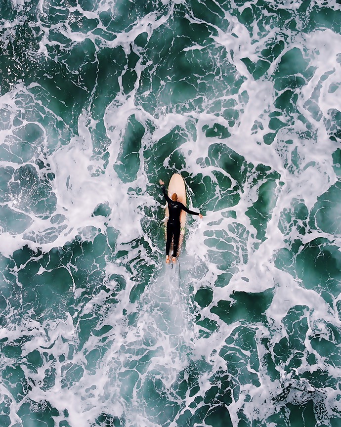 Surfer on the ocean